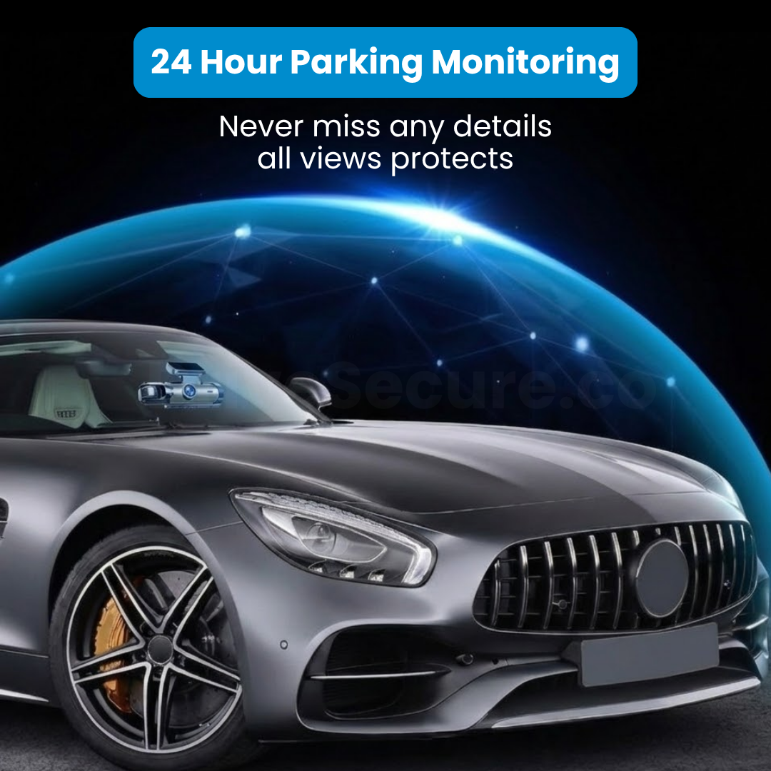 DriveSecure 3-Channel 1080p HD Front, Cabin, and Rear Dash Cam
