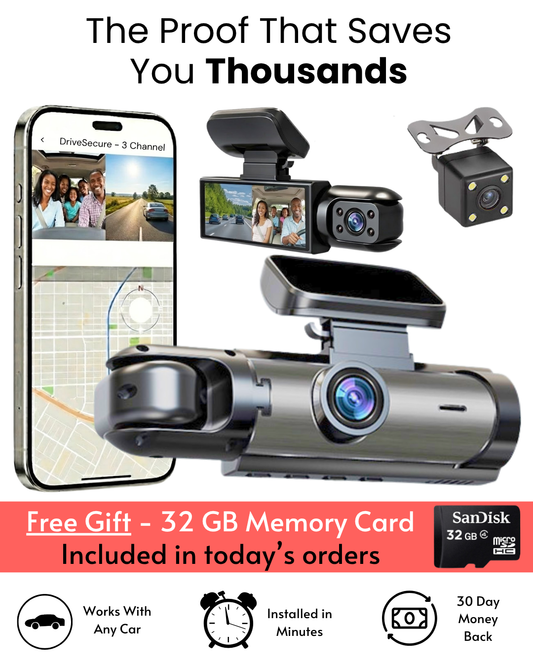 DriveSecure 3 Channel Dash Cam